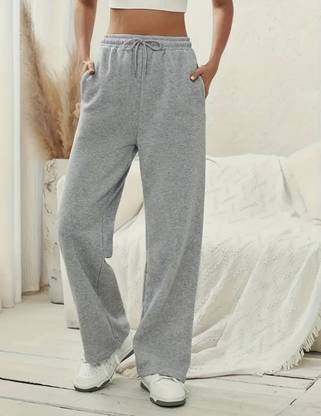 PERFETTE WOLLO Regular Fit Women Grey Trousers