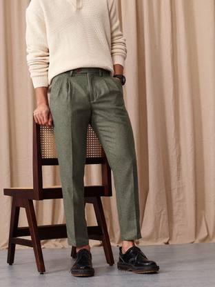 Mr Bowerbird Regular Fit Men Green Trousers