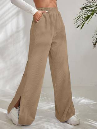 Rajovati Loose Fit Women Cream Trousers