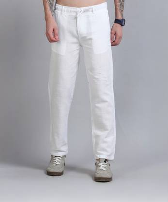 Bellaciao Clothings Co Relaxed Men White Trousers