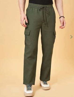 INDICLUB Loose Fit Men Green Trousers