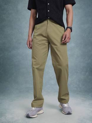 Roadster Straight Fit Men Green Trousers