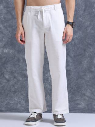 Roadster Relaxed Men White Trousers