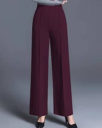 R RIDACHY Regular Fit Women Purple Trousers