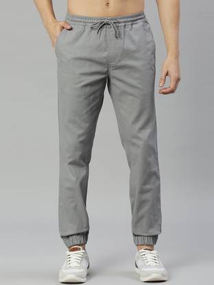 HERE&NOW Slim Fit Men Grey Trousers