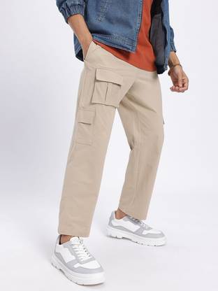 glitchez Relaxed Men Beige Trousers