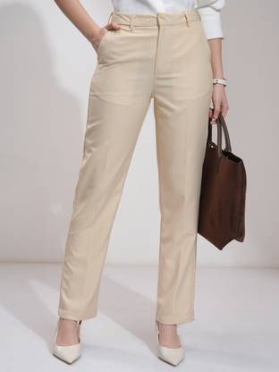 Tokyo Talkies Regular Fit Women Beige Trousers