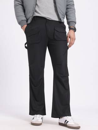 Glitchez Relaxed Men Black Trousers