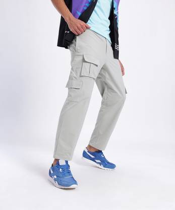 Glitchez Relaxed Men Grey Trousers
