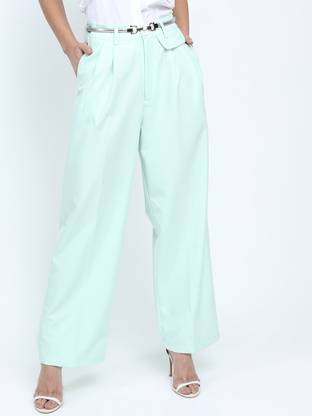 Tokyo Talkies Regular Fit Women Green Trousers