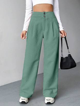 Rajovati Loose Fit Women Light Green Trousers
