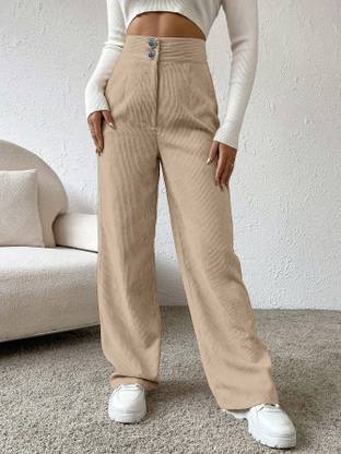 Rajovati Relaxed Women Cream Trousers