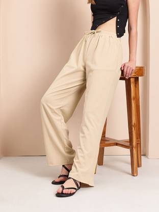 Mast & Harbour Relaxed Women Beige Trousers
