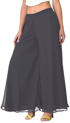 Molikonic Flared Women Grey Trousers