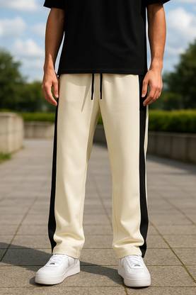 NFTRENDLYY Loose Fit Men Beige Trousers