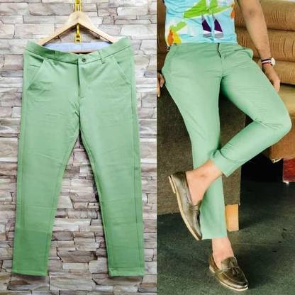 Men Light Green Trousers