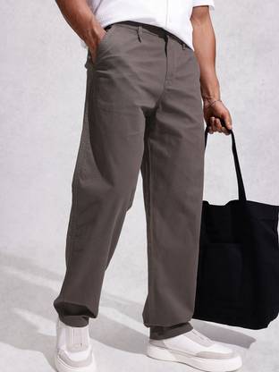 WROGN Loose Fit Men Brown Trousers