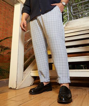 Instafab Plus Regular Fit Men Grey Trousers