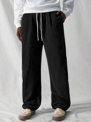 Rajovati Loose Fit Men Black Trousers