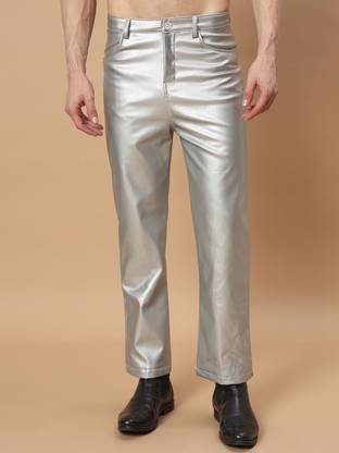 TANDUL Regular Fit Men Silver Trousers
