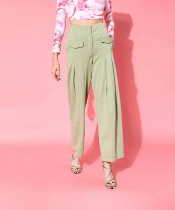 STREET9 Regular Fit Women Green Trousers