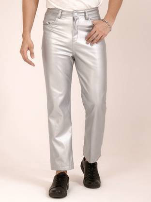 TANDUL Regular Fit Men Silver Trousers