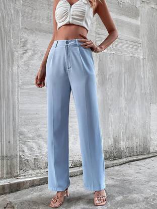 KOTTY Regular Fit Women Light Blue Trousers