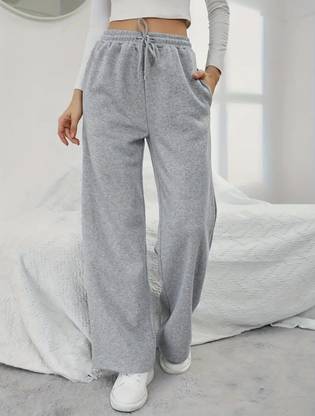 PERFETTE WOLLO Regular Fit Women Grey Trousers