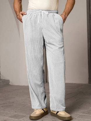 COMBRAIDED Loose Fit Men Grey Trousers