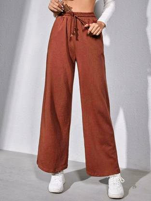 PERFETTE WOLLO Regular Fit Women Brown Trousers