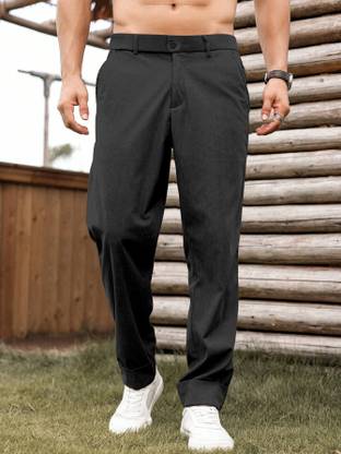 Rajovati Slim Fit Men Black Trousers