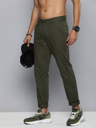 R.Code by The Roadster Life Co. Regular Fit Men Green Trousers