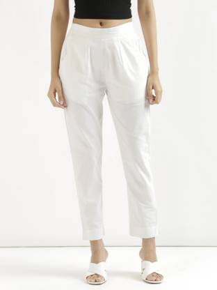 Goraiya Regular Fit Women White Trousers