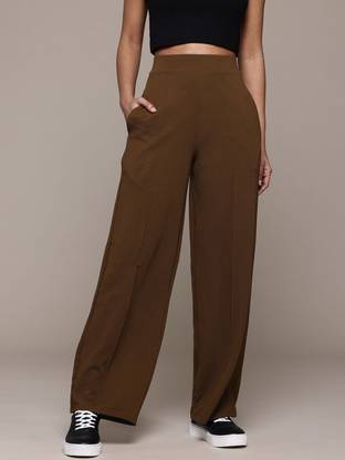 Roadster Regular Fit Women Brown Trousers