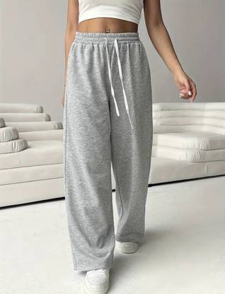 PERFETTE WOLLO Regular Fit Women Grey Trousers
