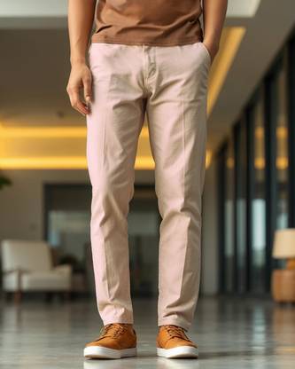 BEWAKOOF Regular Fit Men Beige Trousers