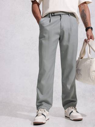 WROGN Regular Fit Men Grey Trousers