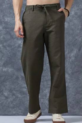 M Q Denim Regular Fit Men Brown Trousers