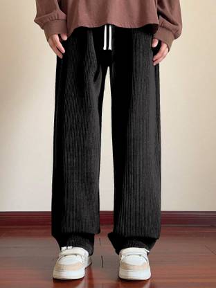 Rajovati Loose Fit Men Black Trousers