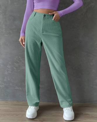 METRONAUT Relaxed Women Green Trousers