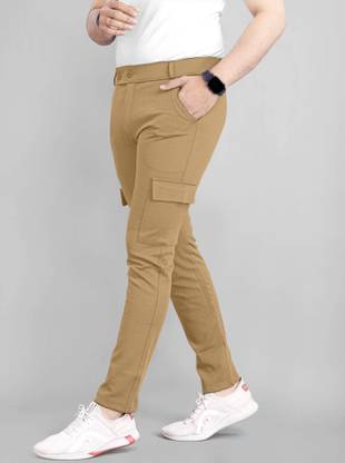 COMBRAIDED Comfort Fit Men Khaki Trousers
