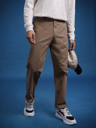 Roadster Straight Fit Men Brown Trousers
