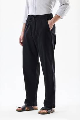 Snitch Regular Fit Men Black Trousers
