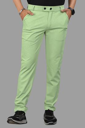 COMBRAIDED Slim Fit Men Green Trousers