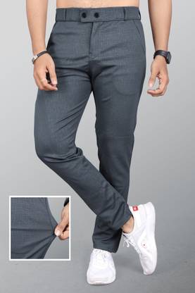 INDICLUB Relaxed Men Grey Trousers