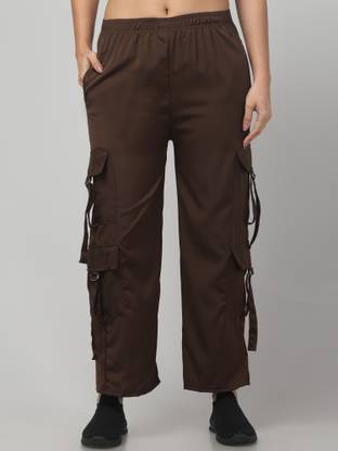 DIAMOND RUBY Solid Women Brown Track Pants