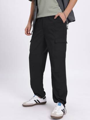 Glitchez Relaxed Men Black Trousers