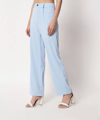 KOTTY Regular Fit Women Light Blue Trousers