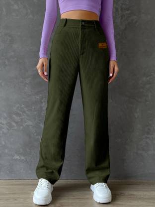 Rajovati Loose Fit Women Dark Green Trousers
