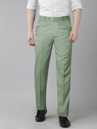 JUST BLACK Regular Fit Men Light Green Trousers